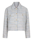 Pale gold Blue and Cream Boucle Jacket