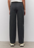 Navy Wide Leg Cotton Trousers