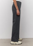 Navy Wide Leg Cotton Trousers