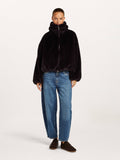 Deep Plum Reversible Fur Jacket