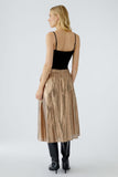 Midi skirt with subtle shimmer in cotton taffeta