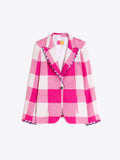 Gingham jacket in pink and white