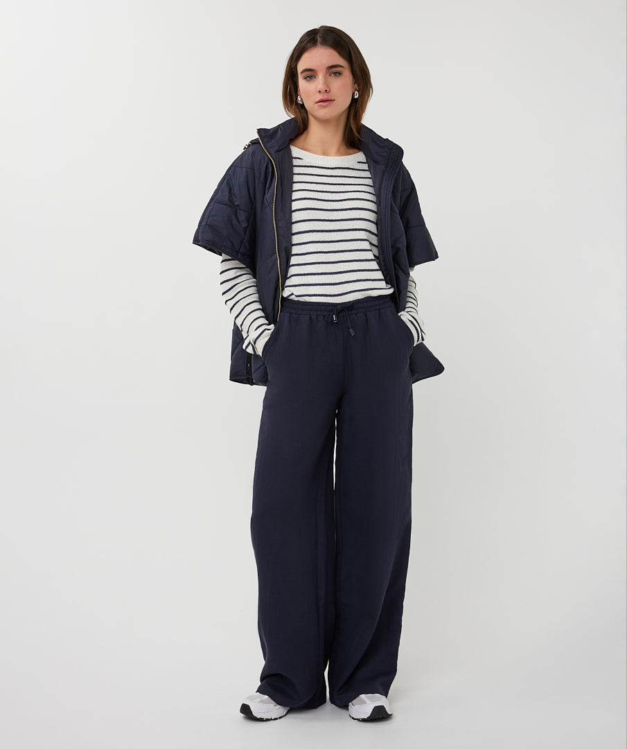 Navy Poncho Style Jacket