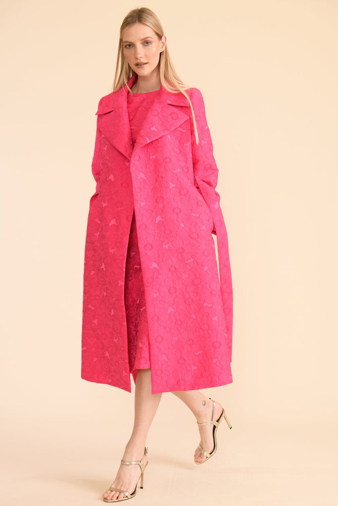 Jules Coat in Pink Jacquard
