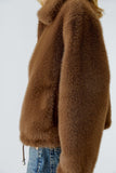 OUI Fur Free Jacket in Taupe