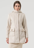 Hooded Wool Coat with Pocket detail