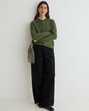 Green Cardigan with Collar