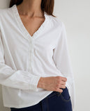 Long Sleeve White Cotton Top