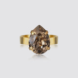 mini Drop Ring in Smoked Topaz