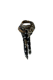 black and leopard print scarf