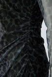 Leopard Print Mesh Dress