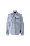 Blue andWhite Striped Shirt wit Large Bow