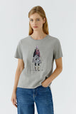 Oui tshirt in Grey with Silhouette