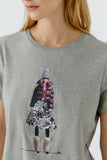 Oui tshirt in Grey with Silhouette
