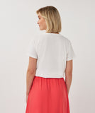 T-shirt with leopard camel and coral accents