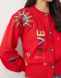 Red Amour Forest Cardigan