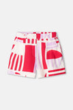 Red and Purple linen shorts