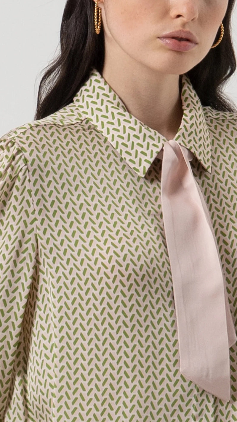 Classic Shirt With Tie Powderolive