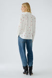 Cotton blouse with lover lips embroidered motif