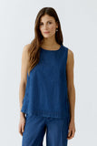 Denim Top with Tie at side