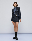 Cropped tweed blazer with lurex details.