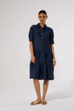 Shirt style dress in soft denim