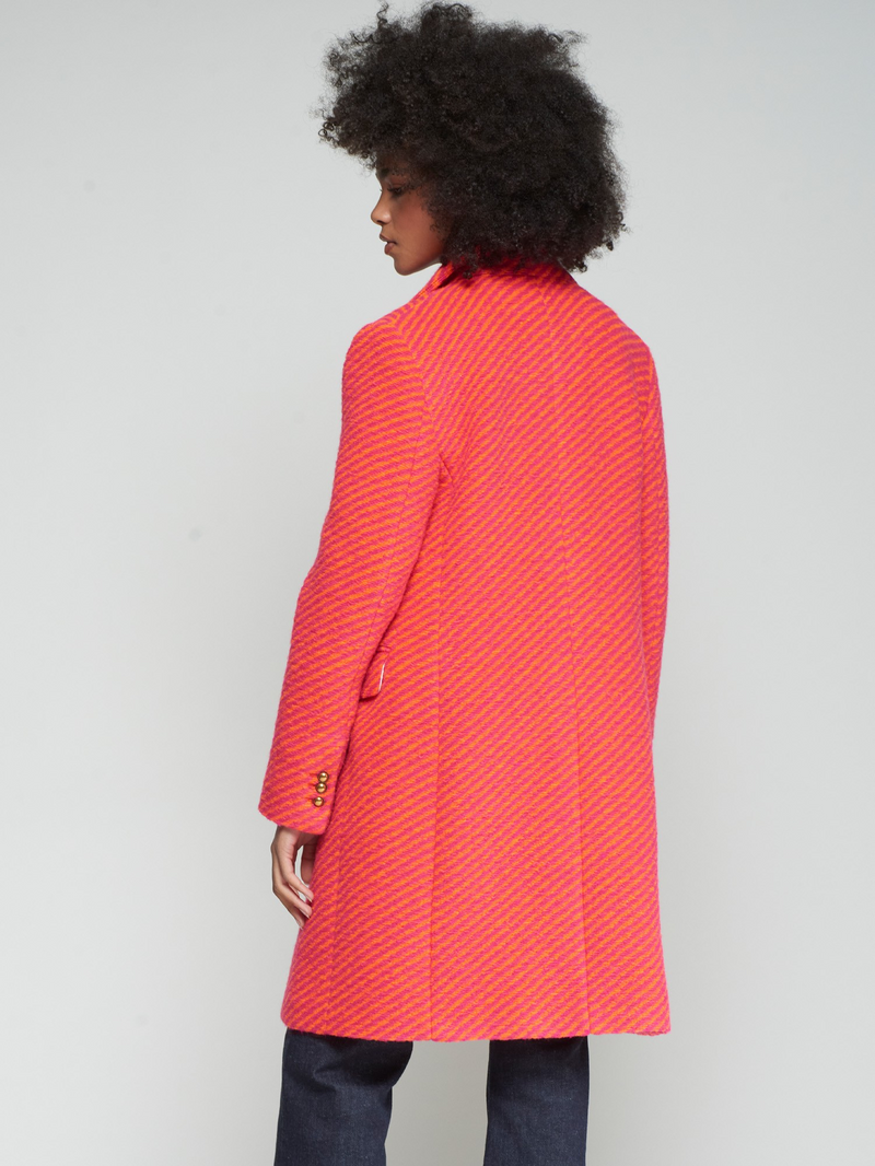 Orange and Pink Diagonal Striped Coat
