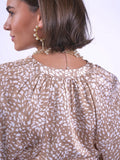 “Monaco” dress in snow leopard pattern