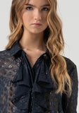 Navy Sheer  Blouse
