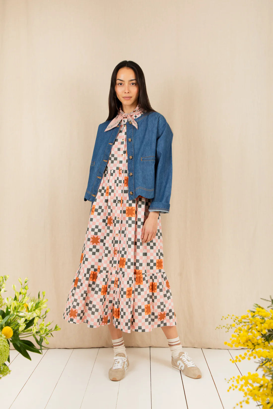 Troy Dress in Multi Rose