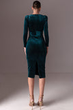 Green Velvet Pencil dress