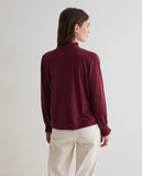 Burgundy Top with Frill At the neck