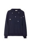 Navy Sweatshirt with Bling Detail