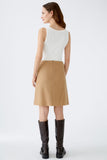 Boiled wool mini skirt in camel