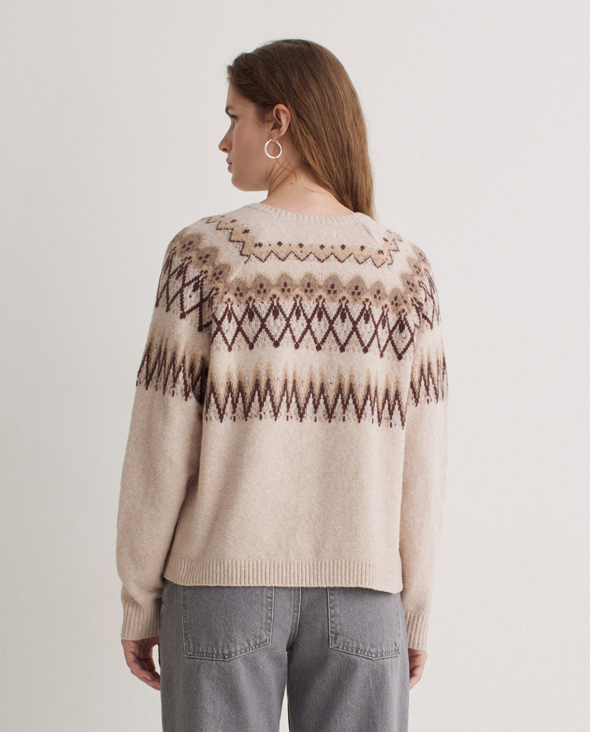 Jacquard sweater with Fairisle pattern