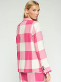 Gingham jacket in pink and white