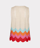 Sleeveless top with colour zig zag
