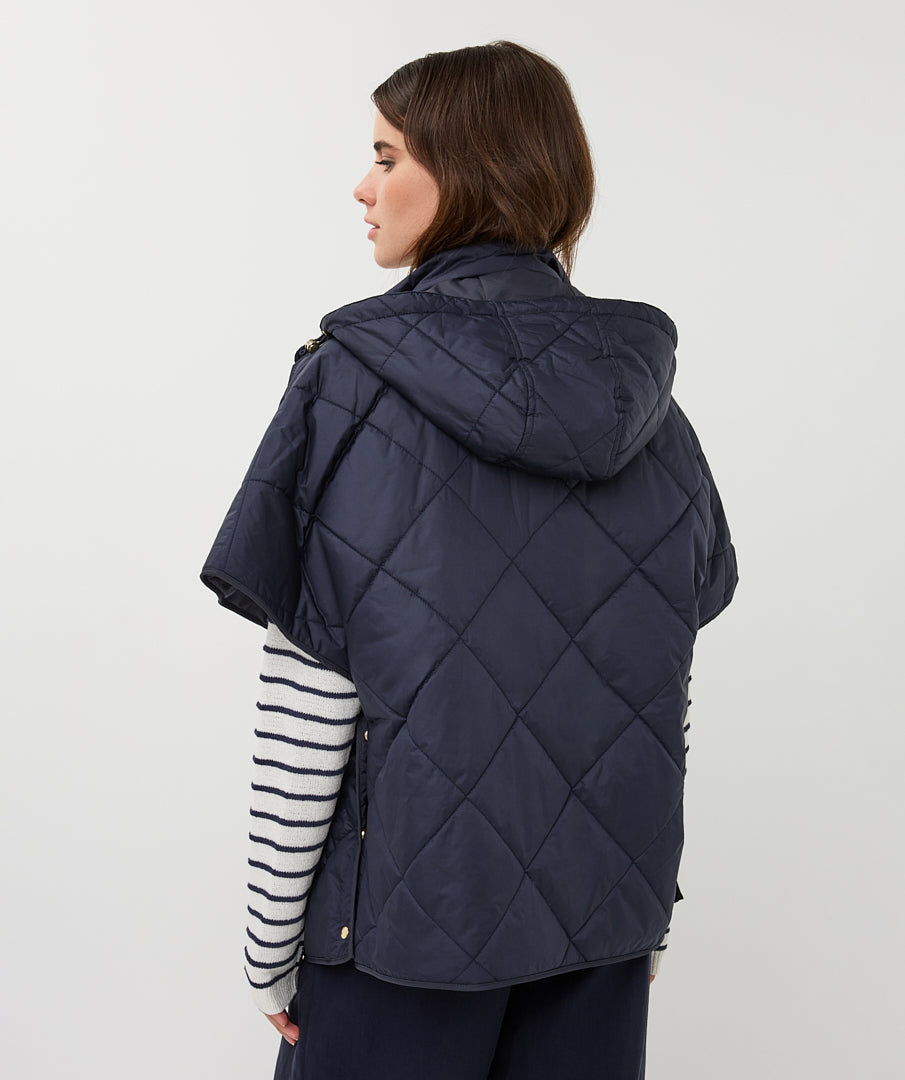 Navy Poncho Style Jacket