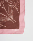 MAROON 100% SILK FLORAL SCARF
