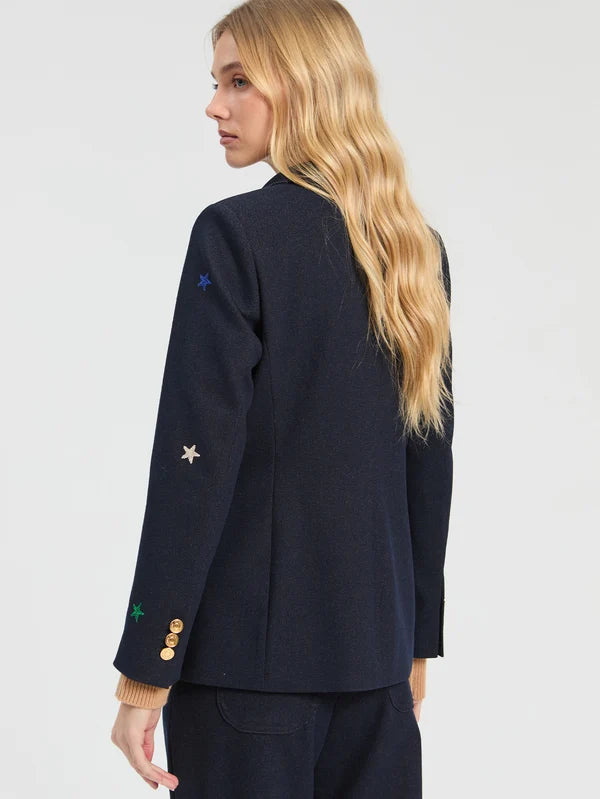 Navy Jacket With Embroidered Stars