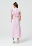 Long Plisse Dress With Belt