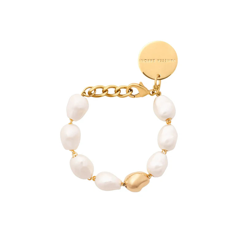 Vanessa Baroni Gold& Pearl Bracelet