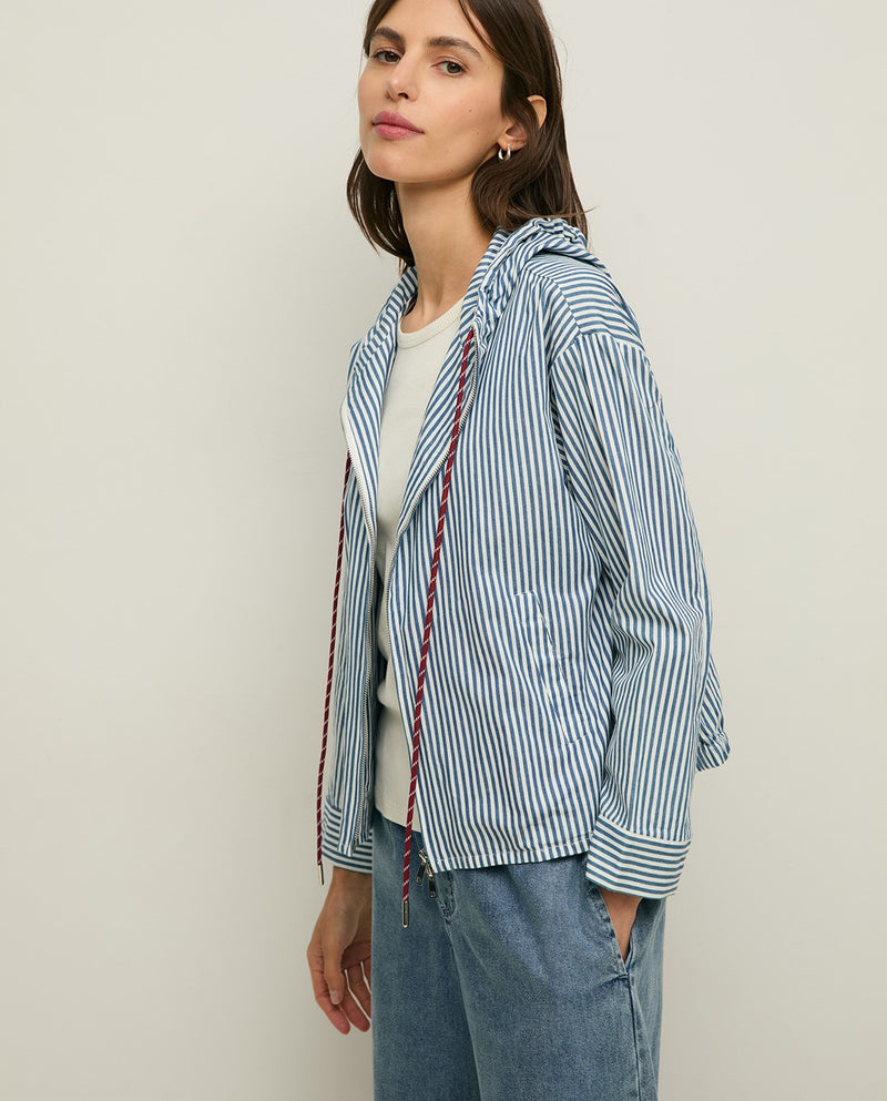 Blue and White Striped Jacket