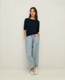 Blue and White Striped Trouser