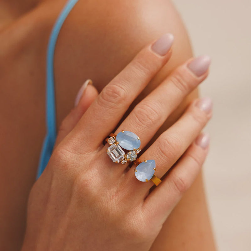 Mini Drop Ring in Denim Ignite