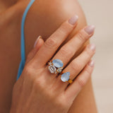 Mini Drop Ring in Denim Ignite