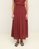 Teracotta Skirt with removable Pleated overskirt