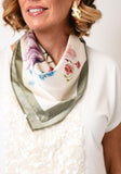 Oui Floral Silk Feel Scarf