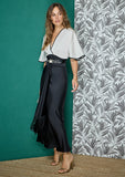 Black and Champagne Dress with Belt