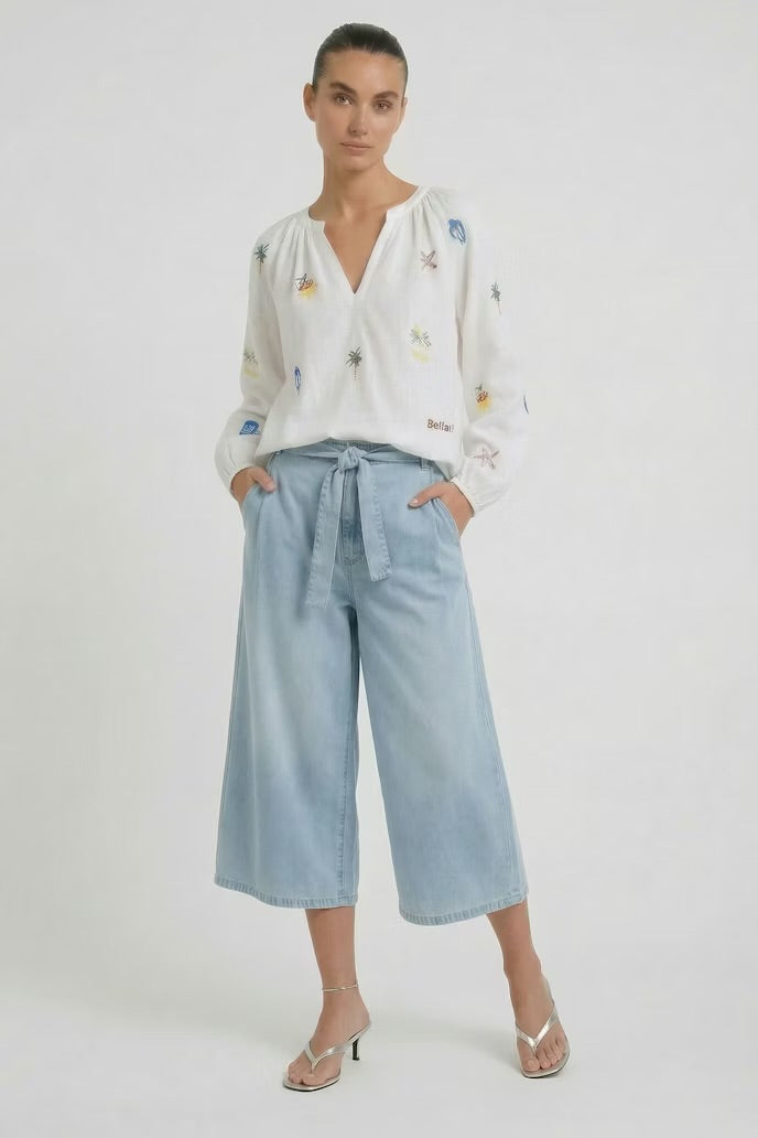 Culotte in Light Blue Denim